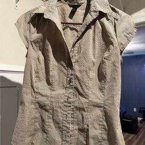 H&M Beige Striped Button Down Shirt